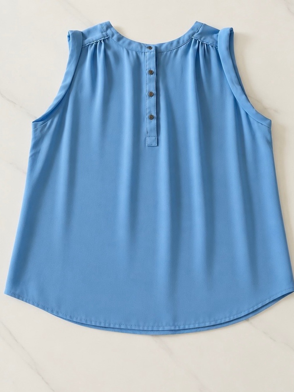 LOFT Sleeveless Button-Back Camisole in Light Blue